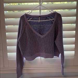 Free People Textured V-Neck Pullover